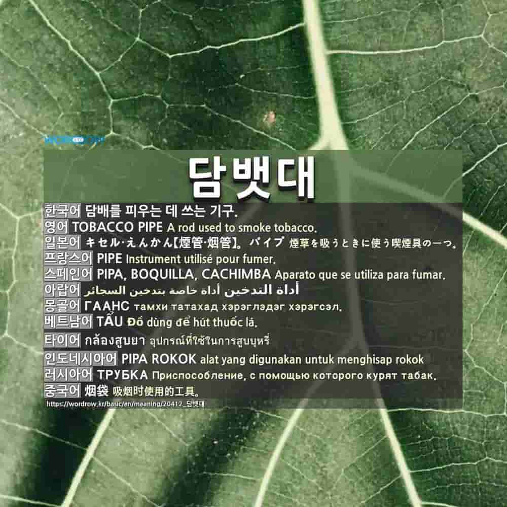 tobacco 뜻 담뱃대