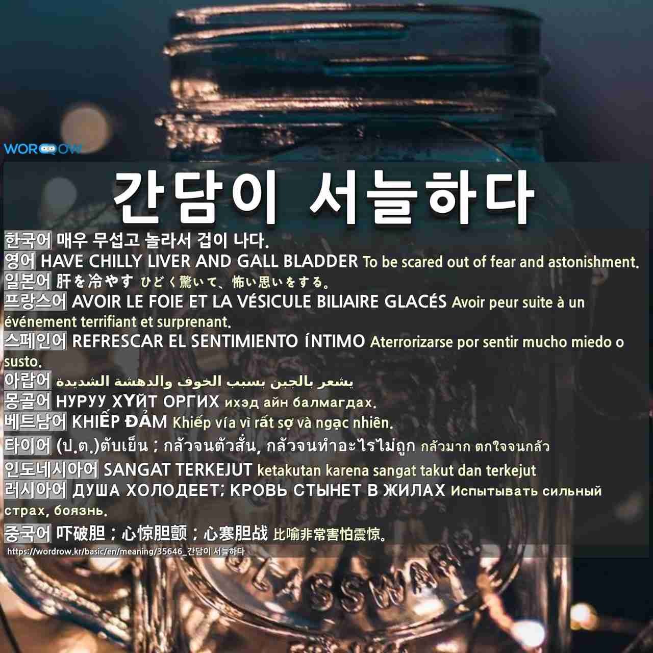 간담이 서늘하다 肝を冷やす