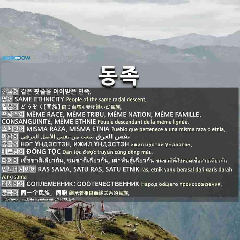 Same Raza 동족: SAME ETHNICITY