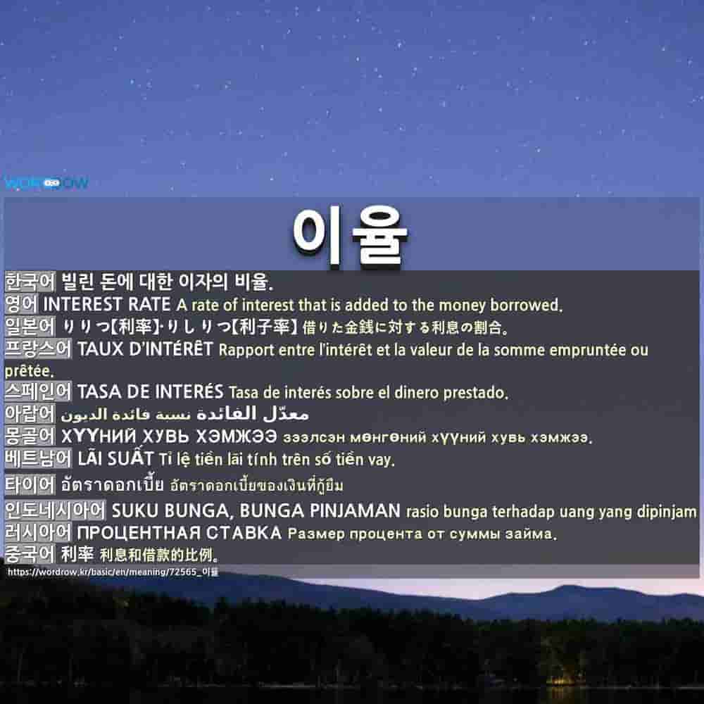 이율: INTEREST RATE