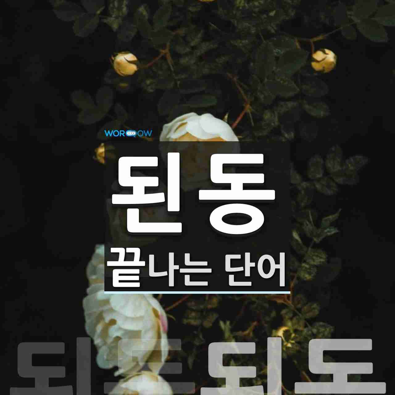 된동으로 끝나는 단어는? 1개