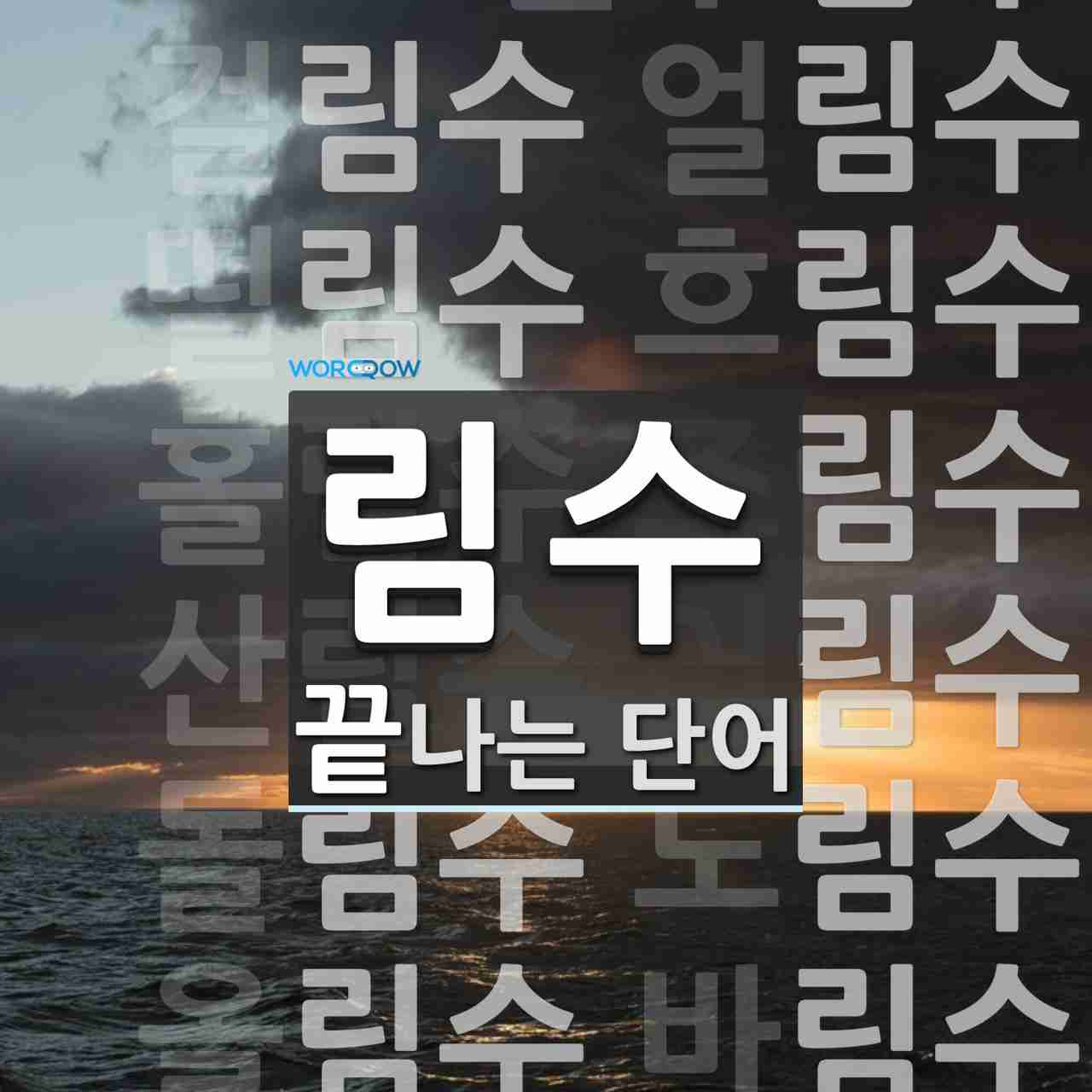 림수로 끝나는 여섯 글자 이상 단어는? 4개