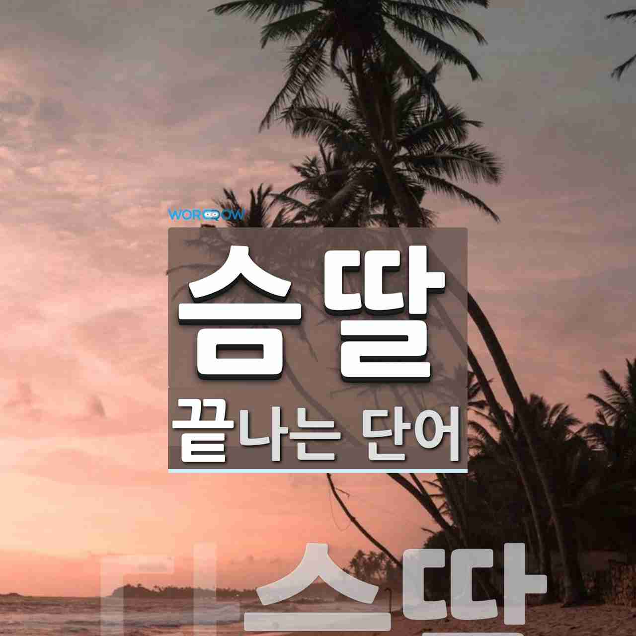 슴딸로 끝나는 단어는? 1개