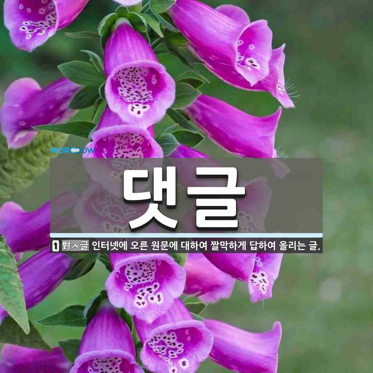 댓글 뜻: 인터넷에 오른 원문에 대하여 짤막하게 답하여 올리는 글.