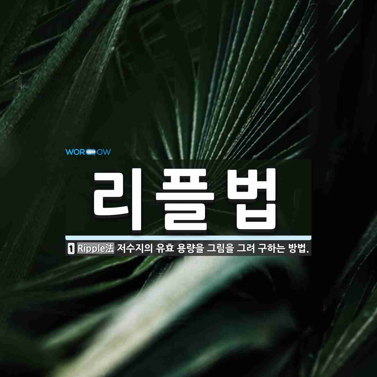 리플법 뜻: 저수지의 유효 용량을 그림을 그려 구하는 방법.