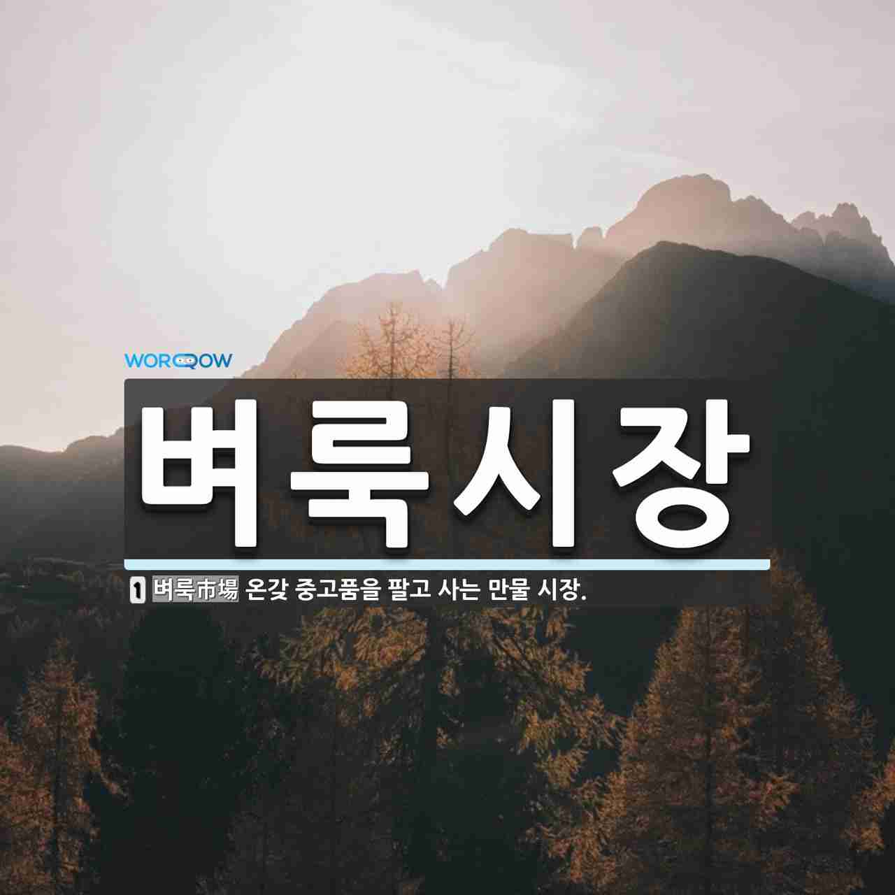 벼룩시장 뜻: 온갖 중고품을 팔고 사는 만물 시장.