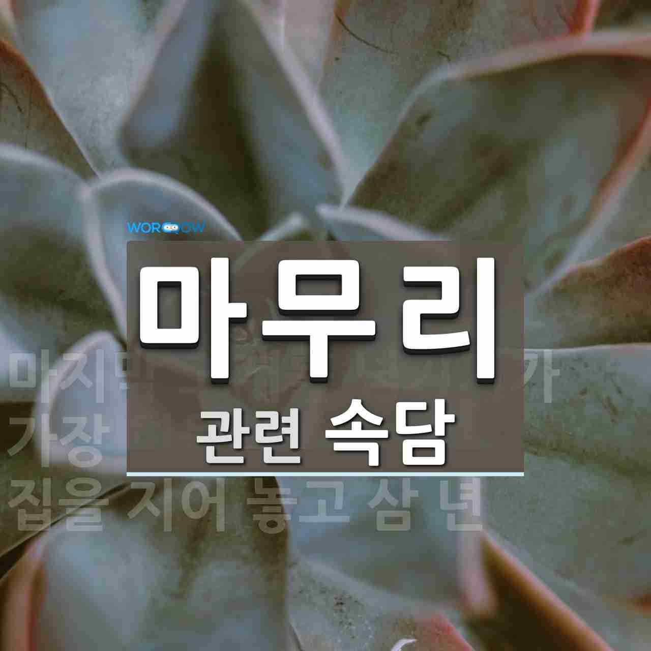 마무리에 관한 속담